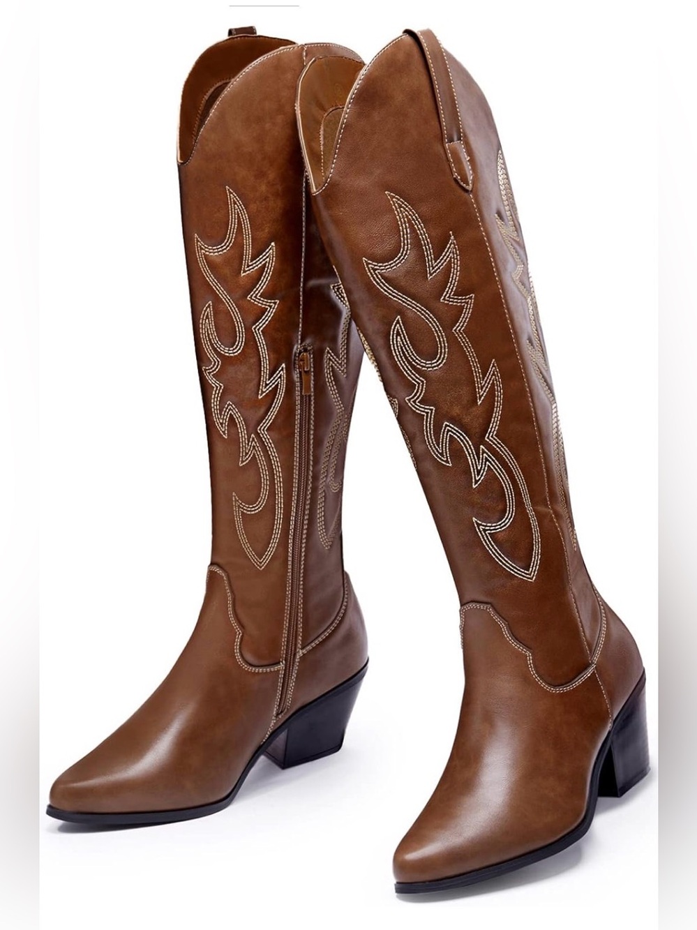 👢 Women’s Brown Knee-High Western Boots 👢